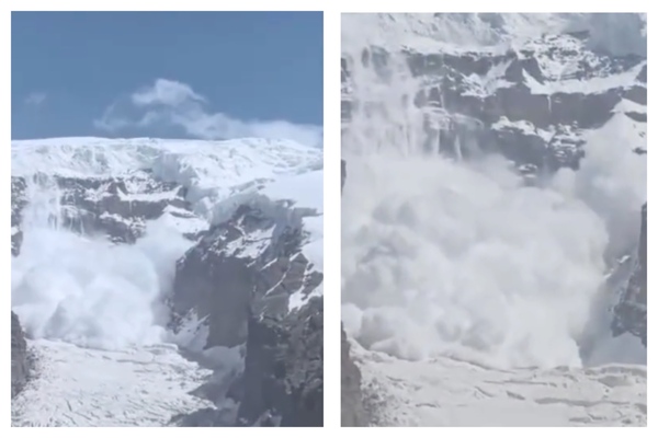 新疆慕士塔格峰2號冰川發生雪崩