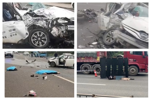 四川樂山一摩托車與轎車相撞 致3人死亡