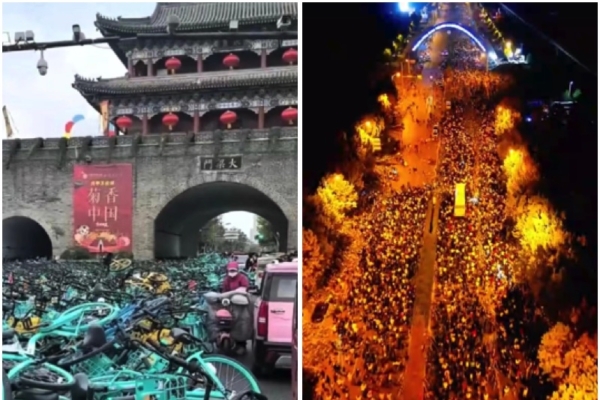 【一線採訪】鄭州20萬人夜騎開封引關注