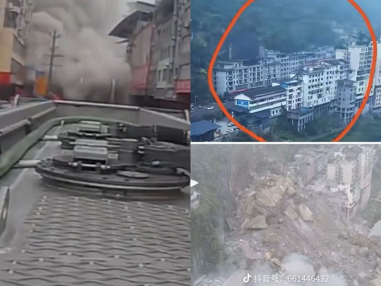 重慶山體崩塌瞬間曝光 最大危岩體積如一棟樓